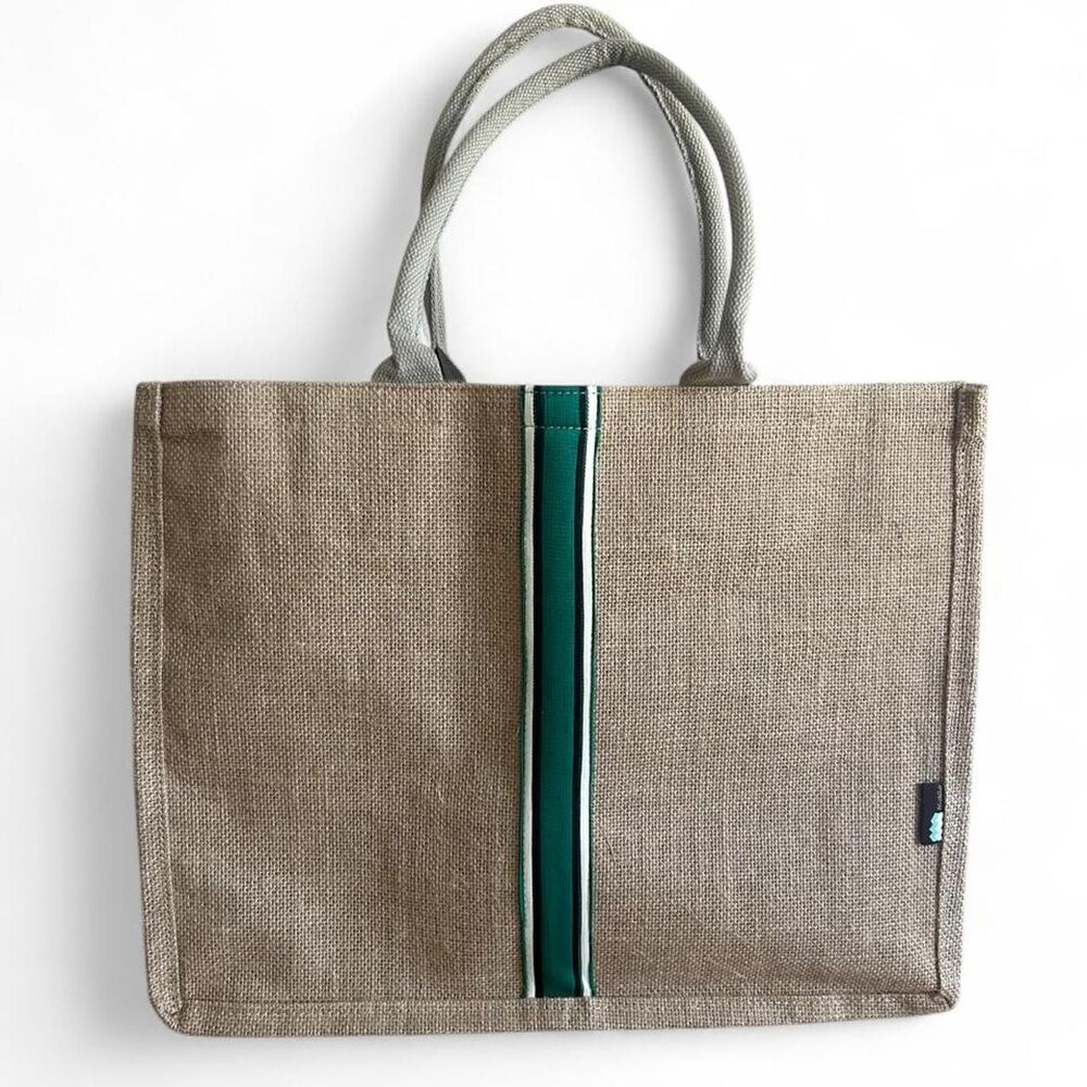 Acuario Burlap Tote Bag